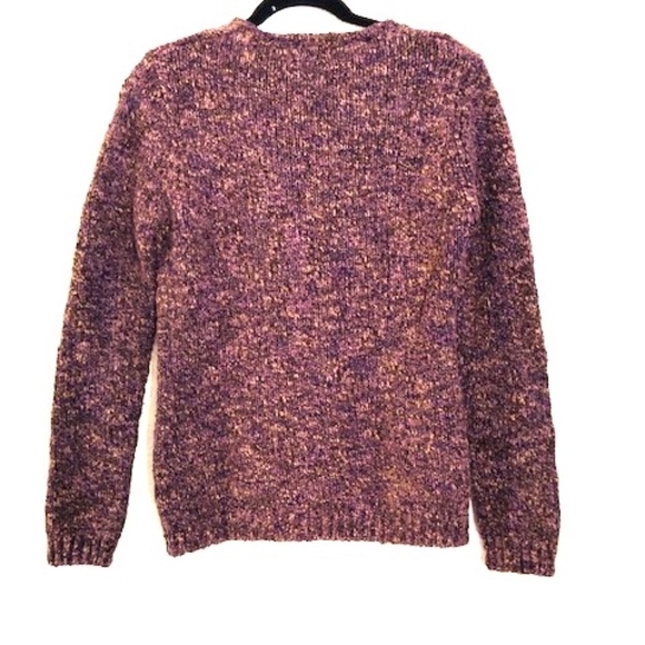 🍍 ROE Purple Speckled Knit V-Neck Soft Sweater Sm - Picture 2 of 4